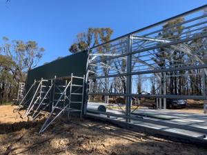 Cladding the new  Workshop - Shed 1