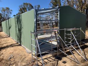 Cladding the new  Workshop - Shed 5