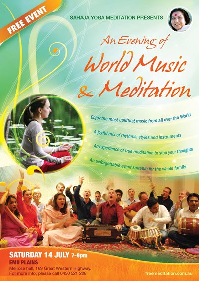 Reminder ! Emu Plains Meditation & Music Public Program Saturday 14th July 2018