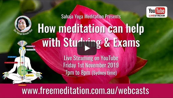Live Stream “How meditation can help with Studying & Exams” – Friday 1st Nov 2019