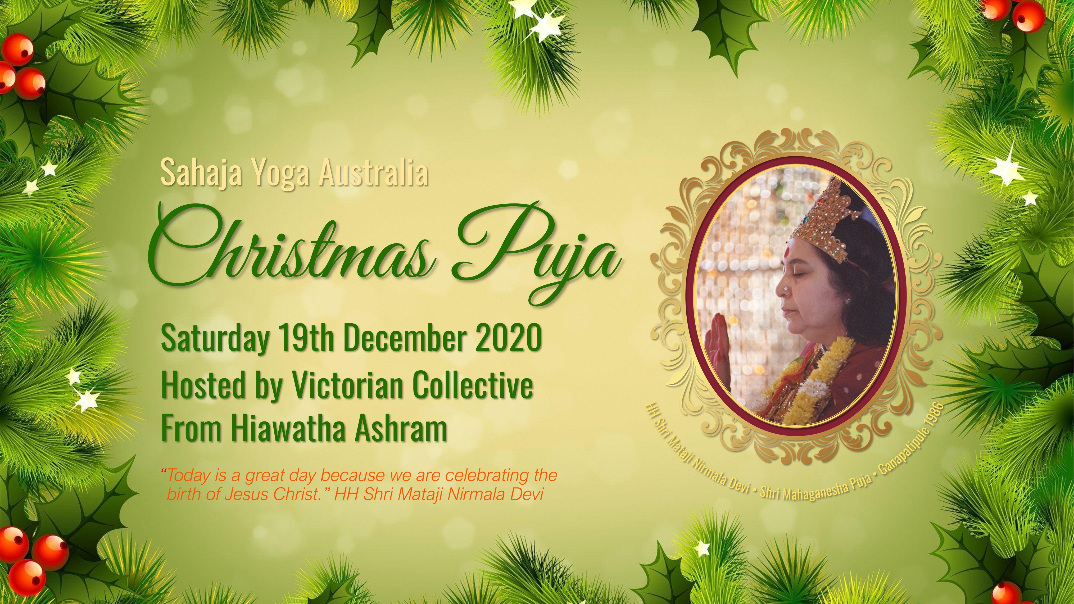 National Christmas Puja Saturday 19th December 2020