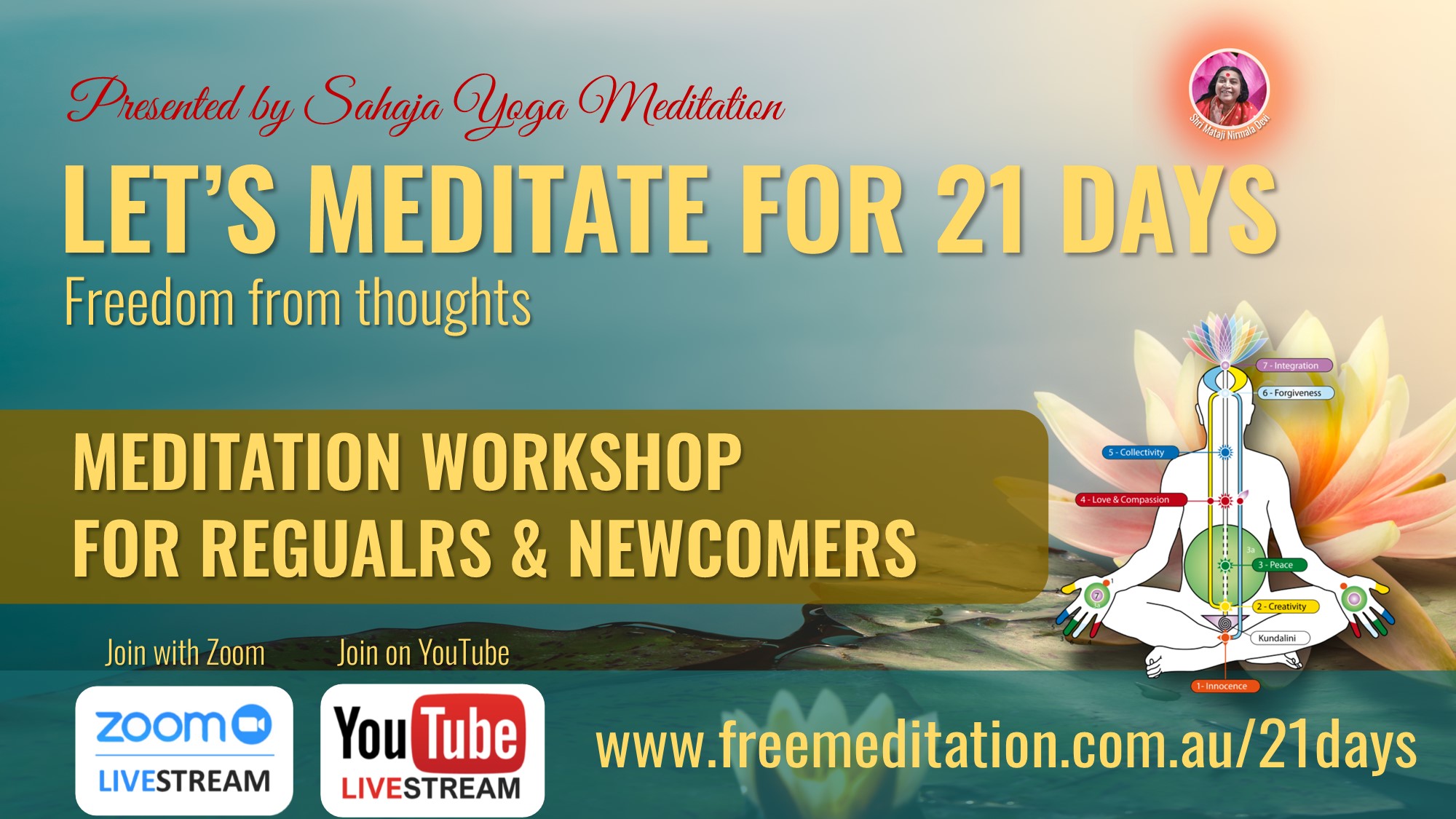 “Let’s Meditate for 21 Days” Online Workshop Saturday 21st August 2021