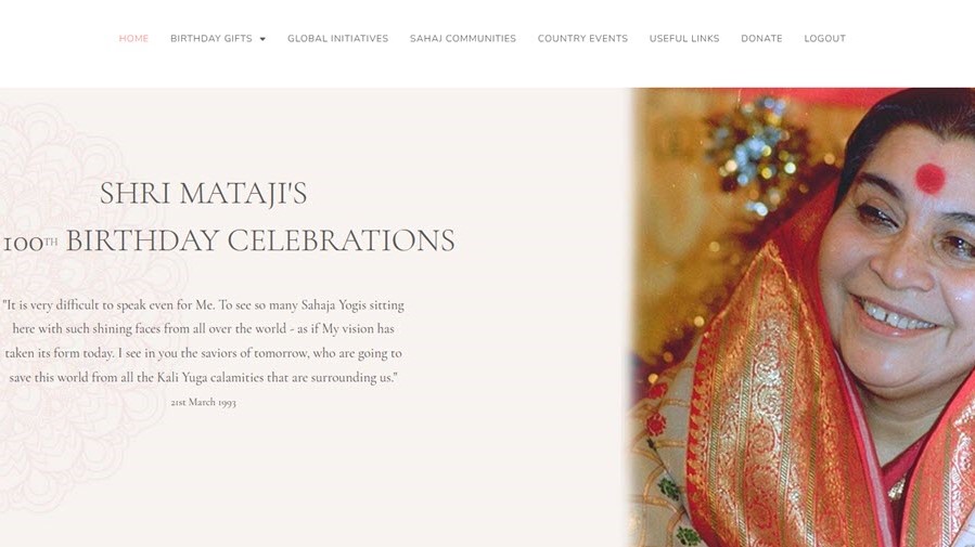 Shri Mataji’s 100th Birthday Website and eBook