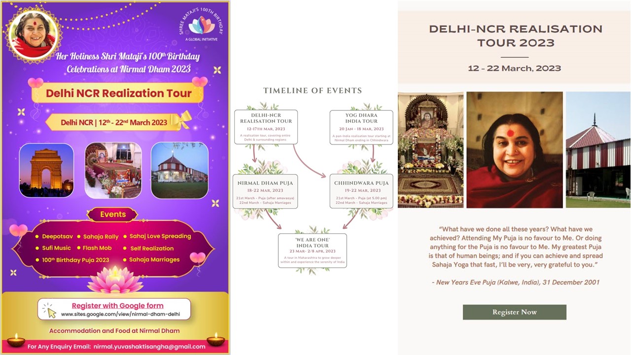 Invitation for Delhi-NCR Realisation Tour, 12 – 22 March, 2023