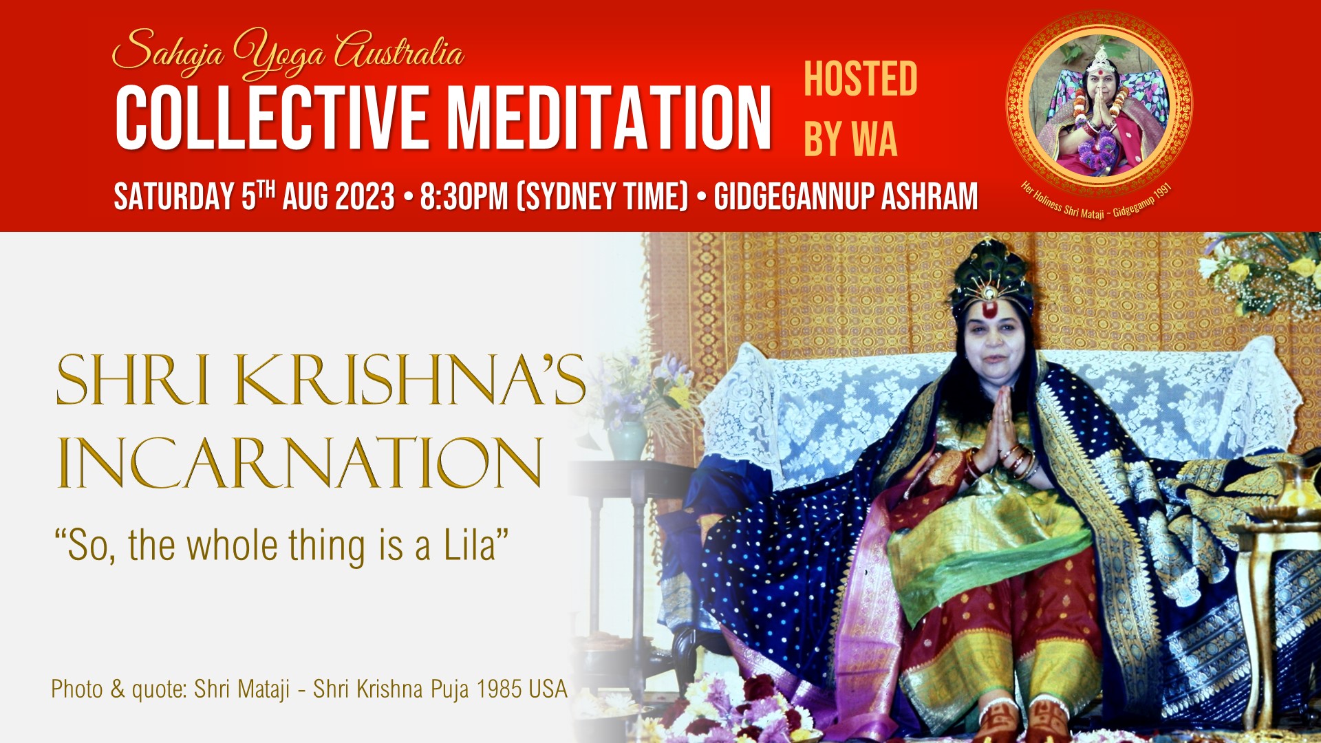 Collective Online Program – Shri Krishna’s Incarnation, 5th August 2023