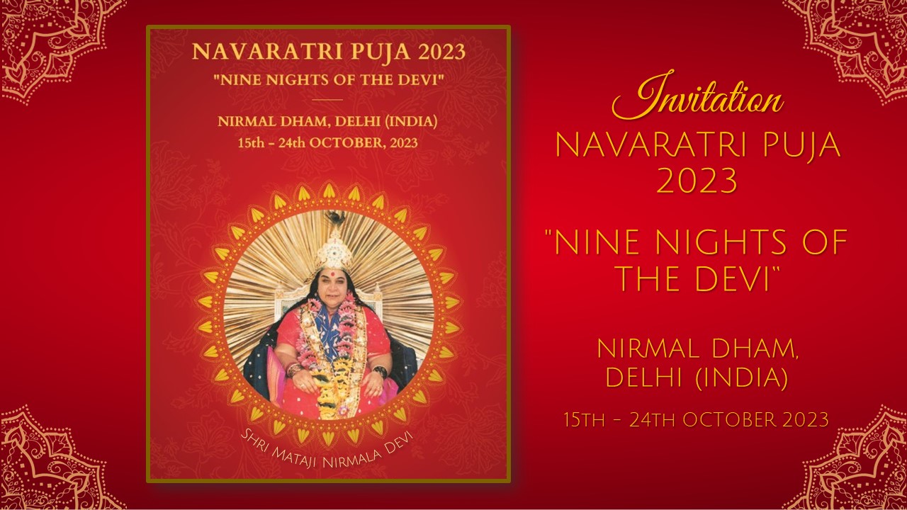 Invitation to Navaratri Puja Mahotsav – Nirmal Dham, Delhi Oct 2023