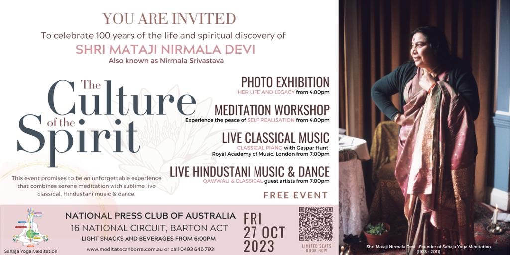 The Culture of the Spirit Program, Canberra 27th Oct 2023
