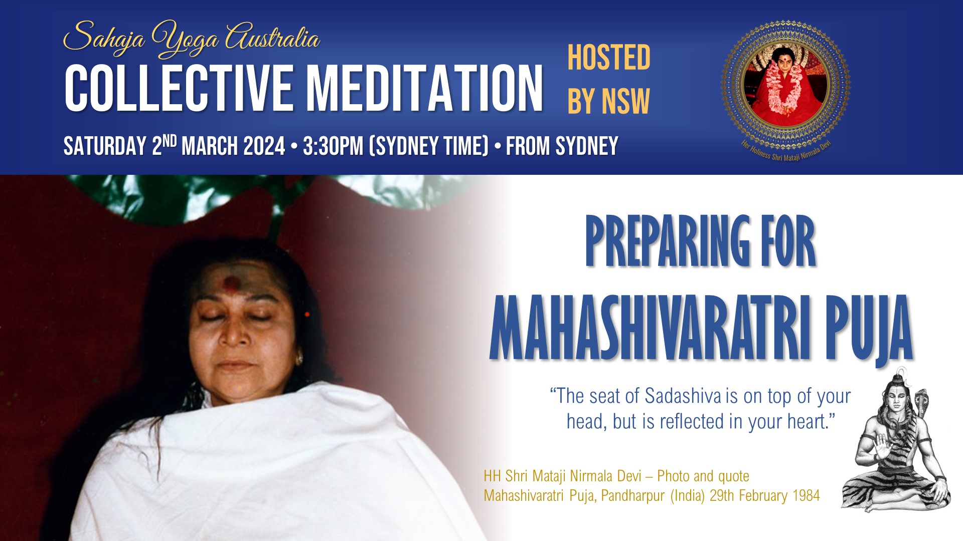 Collective Online Program – Preparing for Mahashivaratri Puja, 2nd March 2024