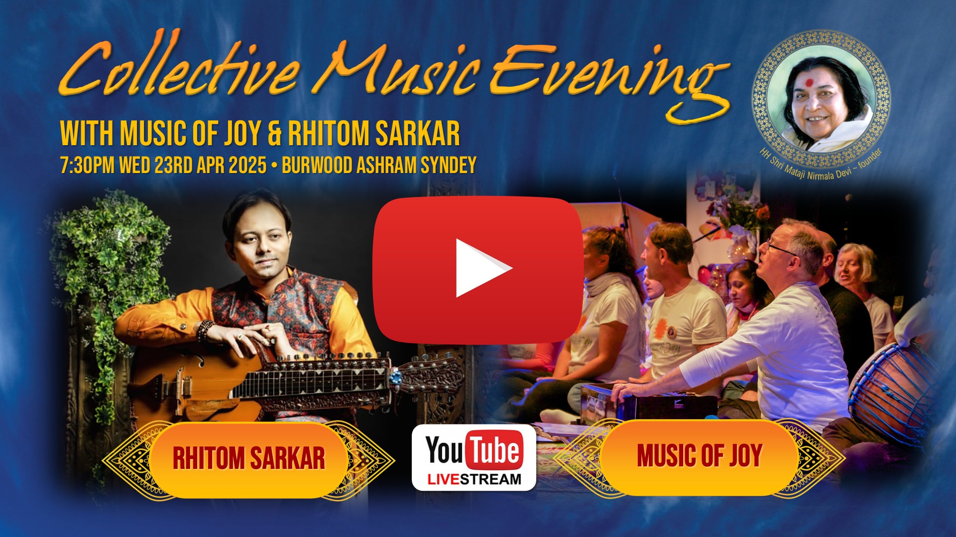 Webcast – Collective Music Evening with Rhitom Sarkar and MOJ Wed 23rd Apr 2025 7:30pm