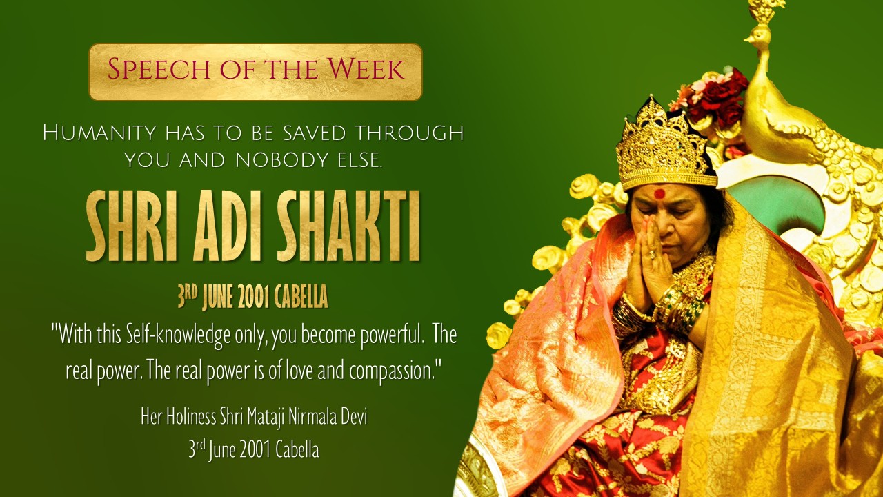 Speech of the Week: Adi Shakti Puja 2001 – Humanity has to be saved through you and nobody else